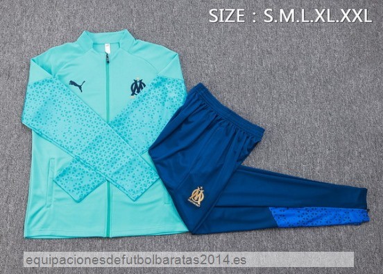 Nuevo Conjunto Completo Ropa Deportiva Con Cremallera Larga Marsella 23/24 Verde Azul Baratas